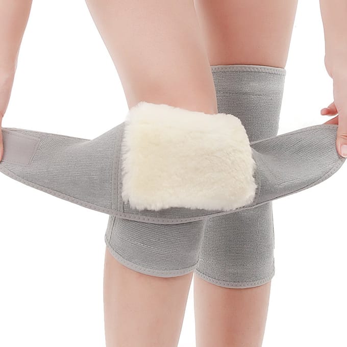 Thick wool knee pads, suitable for both men and women, adjustable leg guards, providing warmth support for arthritis and yoga, M