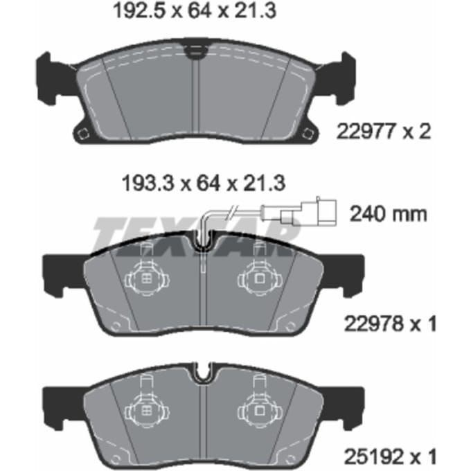 Remblokset TEXTAR 2297701, voor