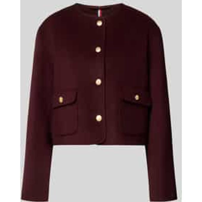 Regular fit korte blazer van wolmix