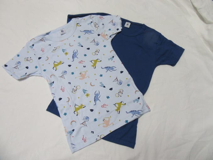 Petit bateau - 2 Pack - Onderhemd - Blauw - Tijger - 10jaar 140