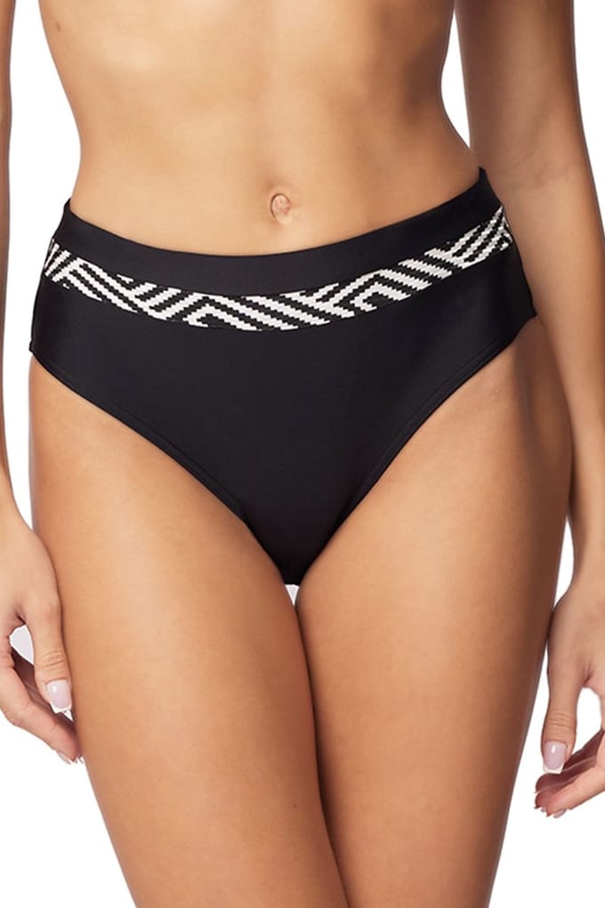 Vivisence bikinislip damesbadmode gebloemde verstelbare regular waist EU 3222M, zwart,38