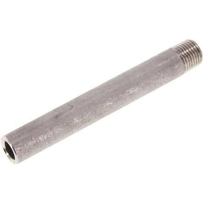 R 1/4'' Buitendraad x 13.5mm RVS Pijpnippel met Las uiteinde 20 Bar DIN 2982 - 100mm