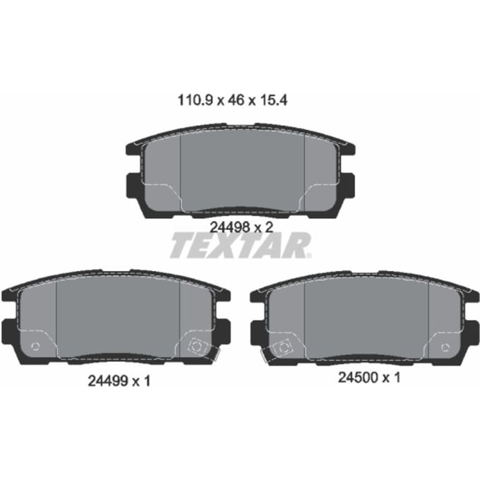 Remblokset TEXTAR 2449801, achter