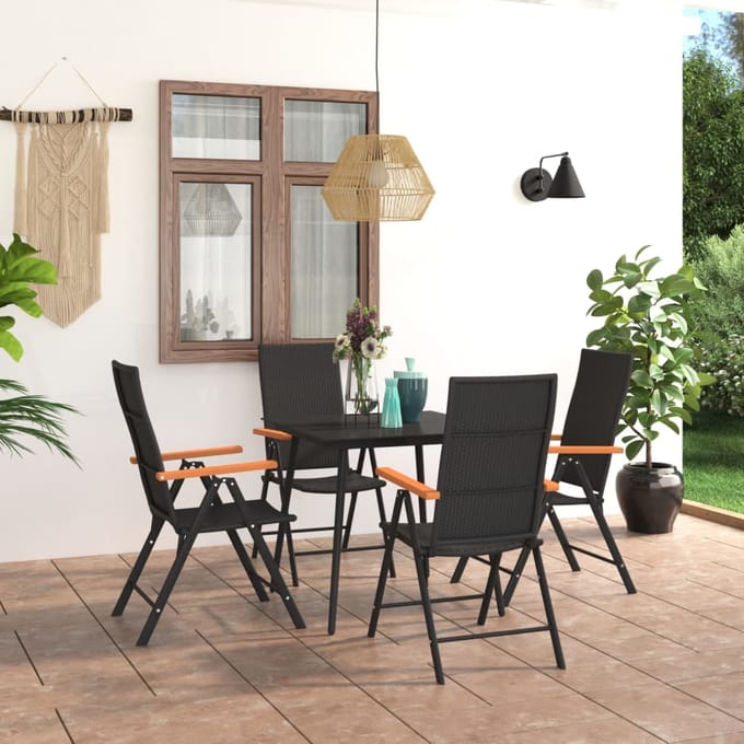 vidaXL - 5-delige - Tuinset - zwart - en - bruin