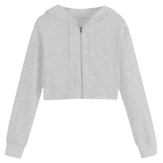 Miso Dames/Dames Relaxed Fit Crop Hoodie (Grijs)
