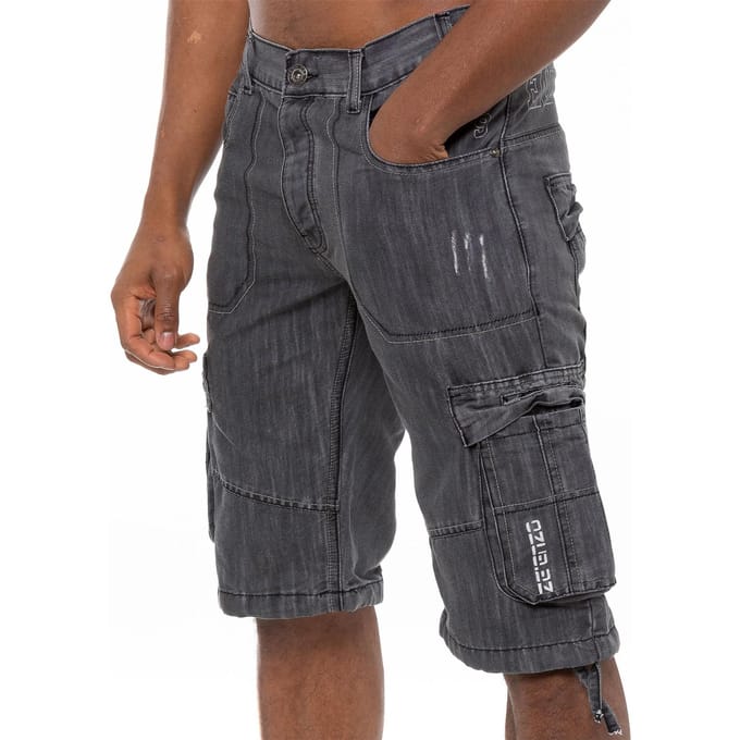 Enzo Heren Cargo Combat Denim Short