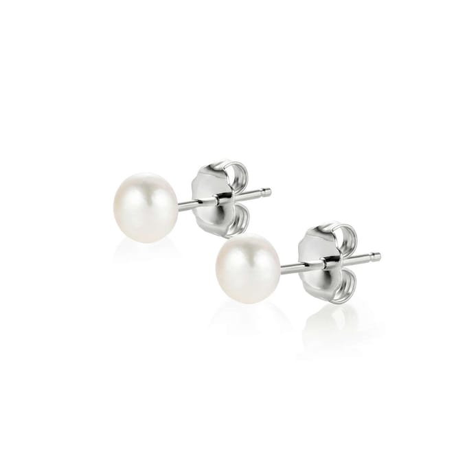 PROUD PEARLS® pareloorbellen knopjes met witte parels 5mm