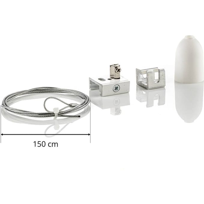 GLOBAL Ophangset voor 3-fasen railsysteem Noa, 150cm wit