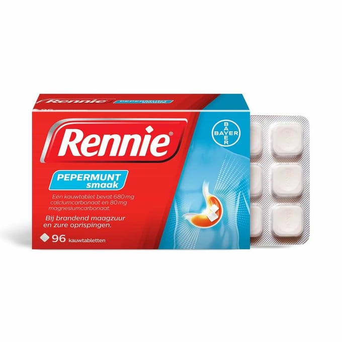 Rennie Pepermunt Kauwtabletten - 2 x 96 tabletten