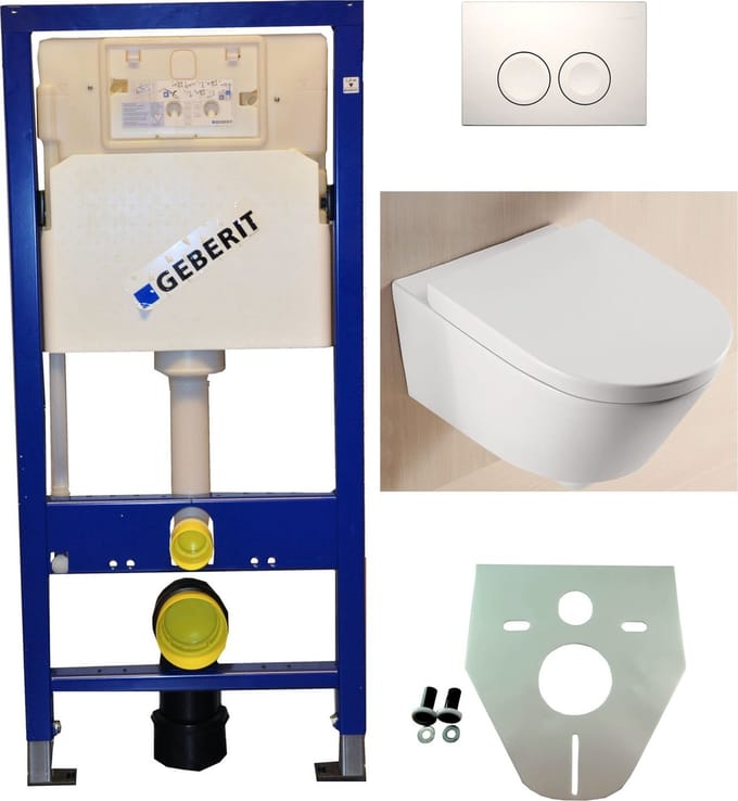Wiesbaden Geberit Up 100 + Metro Wc + Zitting + Delta 21 - Wit