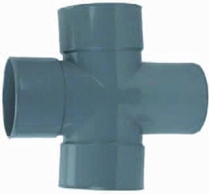 PVC Dubbel T-Stuk 88° 3 x mof/ 1 x spie 110mm Wavin