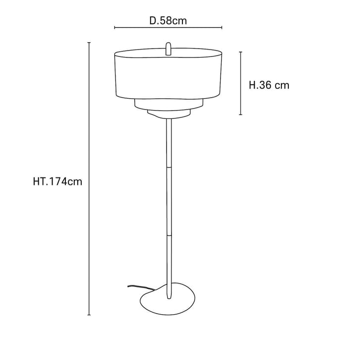 MARKET SET Pebble textiel vloerlamp, crème