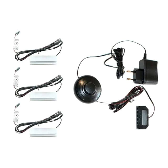 Set van 3 glazen bodemklemmen warm wit - 5x10x8cm