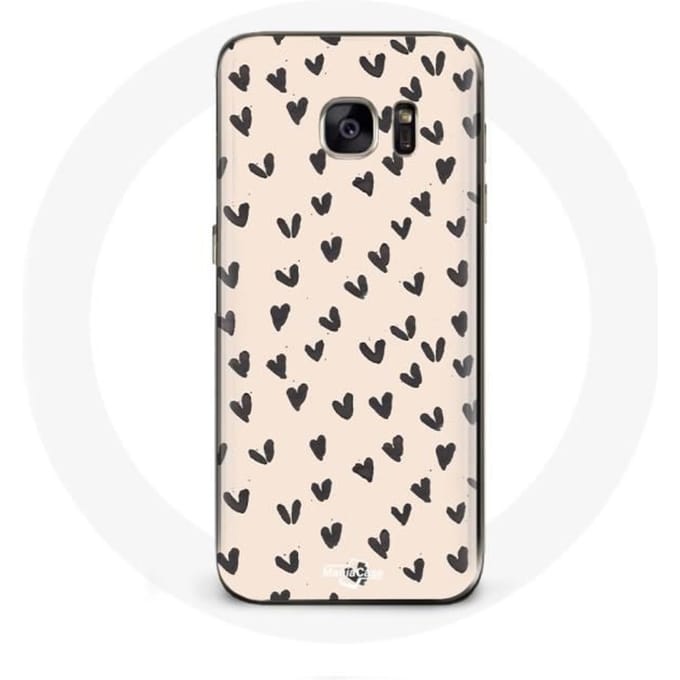 Samsung Galaxy S7 hoesje De abstracte zwarte achtergrond van de hartentextuur