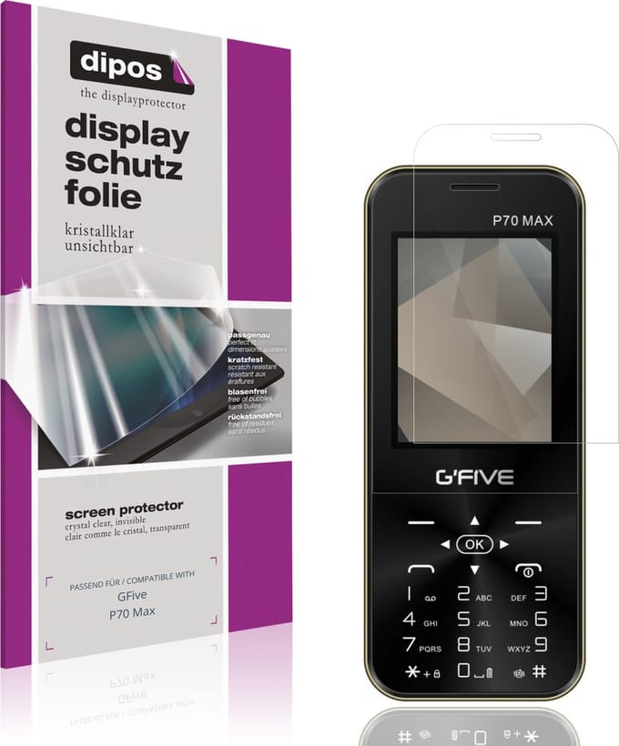 dipos – 4x Beschermfolie geschikt voor GFive P70 Max | Krasbestendige & heldere Screenprotector Ultra-Thin