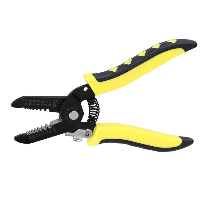 7in1 Draadknipper Knipkniptang Staal Striptang Kabelstripper   1022AWG0.62.6mm yellow