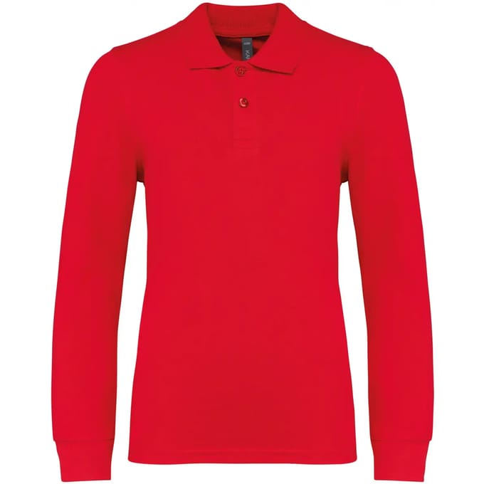 Kariban Kinderpolo lange mouwen K269 - Red - 10/12 Y (10/12 ans)