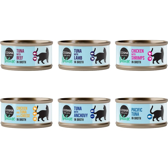 24x70g Gemengd Pakket Cosma Nature Kattenvoer