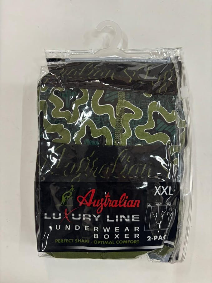 2 stuks Australian Boxershort- Groen Vibes- S