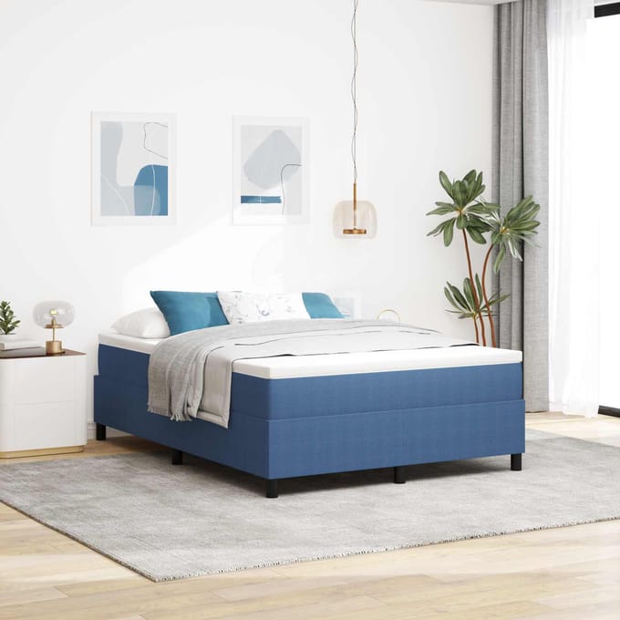 vidaXL - Platformbedframe - Blauw - 140 - x - 200 - cm - Corduroy - stof