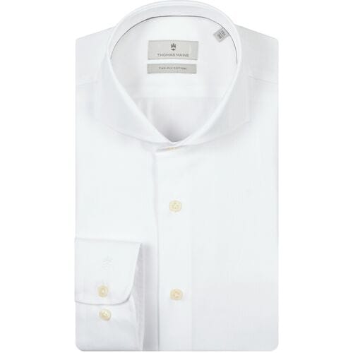 Thomas Maine Overhemd Bari Cutaway Two-Ply Cotton Twill Wit / male
