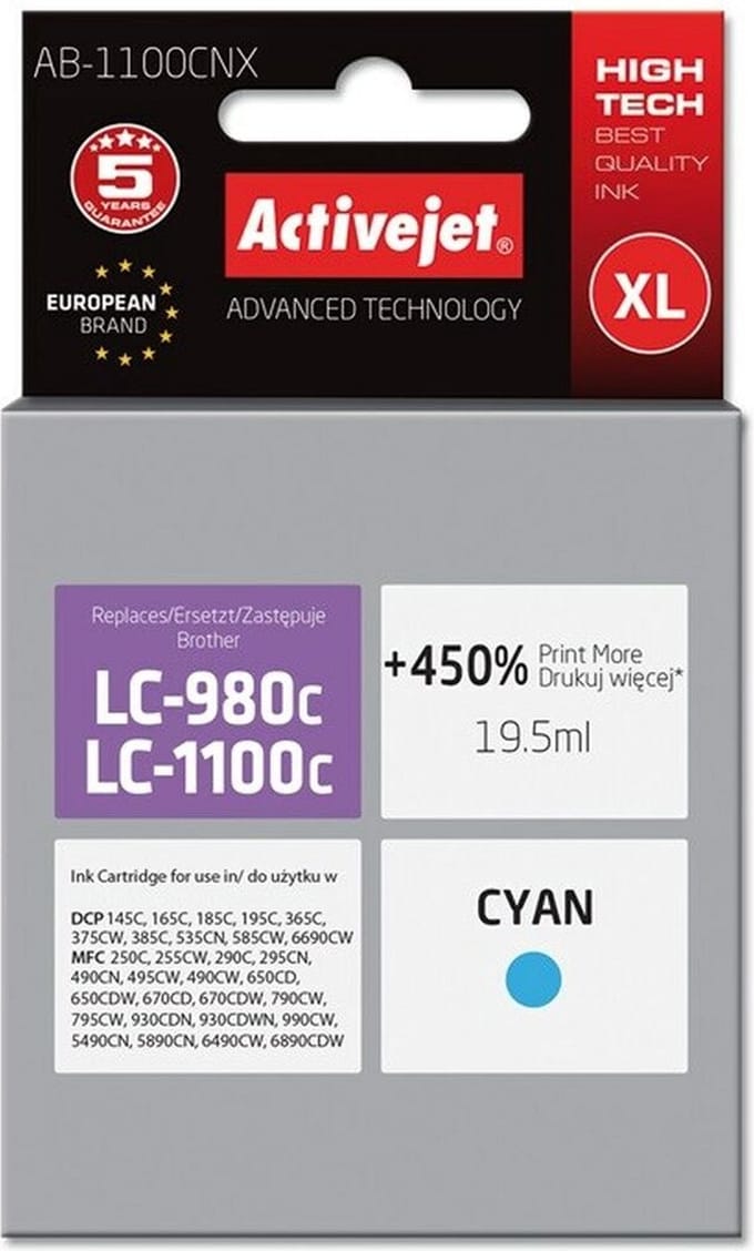 Originele inkt cartridge Activejet AB-1100CNX Cyaan