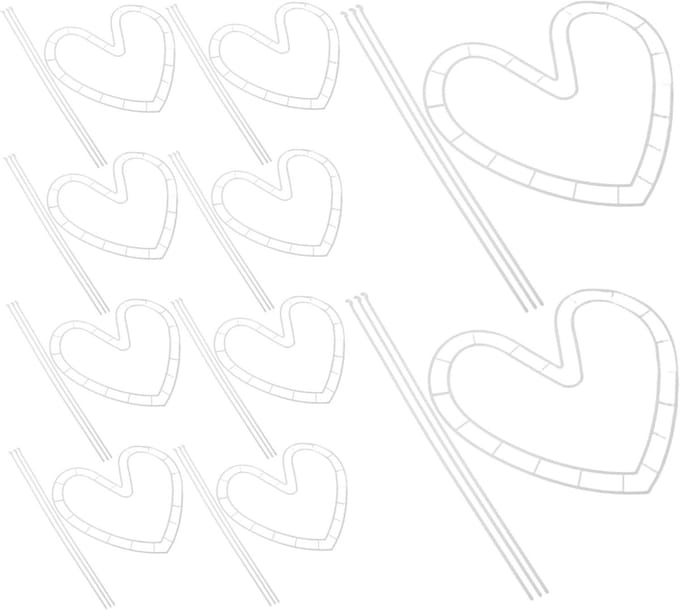 Bloemensteunen Sets - Boeketvormers - Bruiloft Decoratie - Hartvormig Frame - 10 Sets - Wit