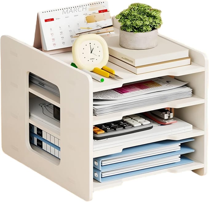 Bureau Organizer - Documenthouder - Papier Sorteren - 12 Lagen - 44.5x30x39.7cm - Wit