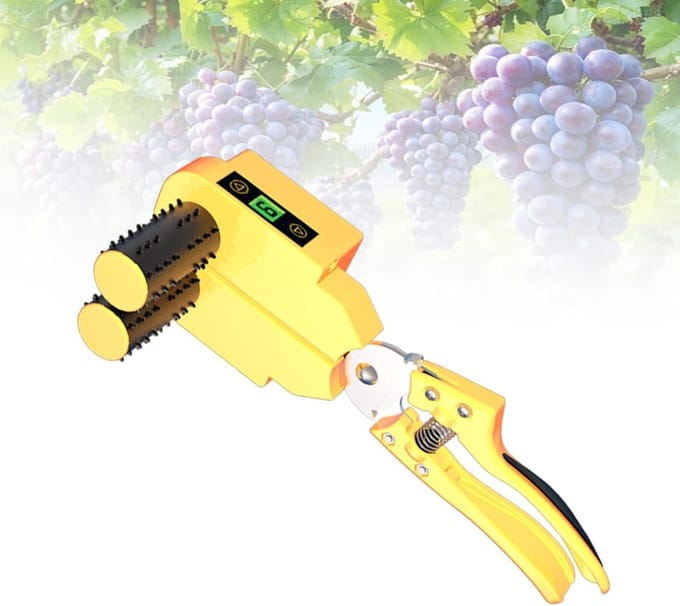 Snoeischaar Elektrisch - Druiven Snoeien - Efficiënt Werken - LCD Display - 34 x 13 x 12 cm - Geel