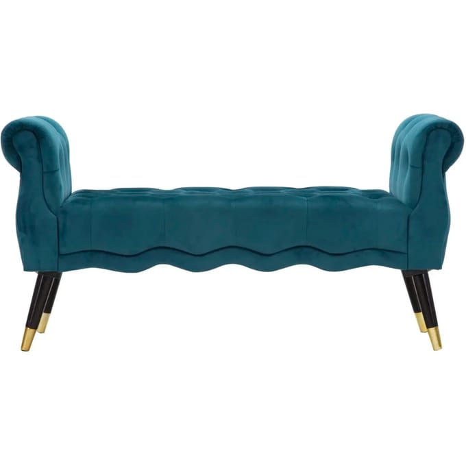 Bankje Paris Teal/gold 120×40×60 cm