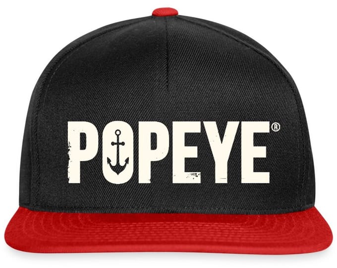 Popeye White Titel Snapback cap