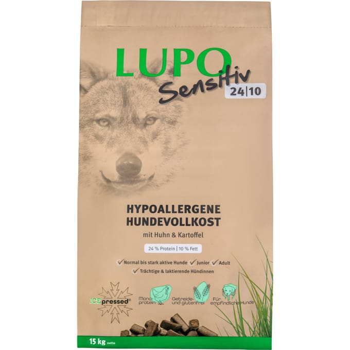 2x15kg Lupo Sensitiv 24/10 Hondenvoer
