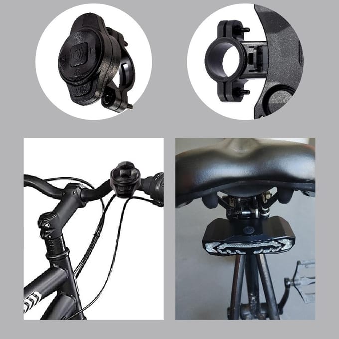 Fietsachterlicht USB oplaadbaar multifunctioneel fietsachterlicht met hoge zichtbaarheid en rem zwart