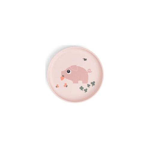 Done By Deer Bord - Tiny Farm - Rond - Silicone - 18 cm - Powder