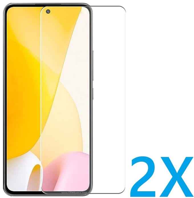 Glasplaatje Geschikt voor: Xiaomi Mi 12 Lite - 2x Screenprotector - screen protector - glas - bescherm - beschermglas