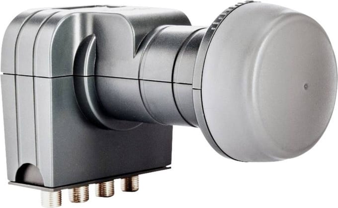 fuba DEK 417 Quattro-LNB Aantal gebruikers: 4 Feed-opname: 40 mm met switch Grijs