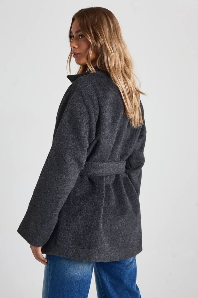 boohoo Dames Toggle Detail Wool Look Jacket | Black | Maat: 10