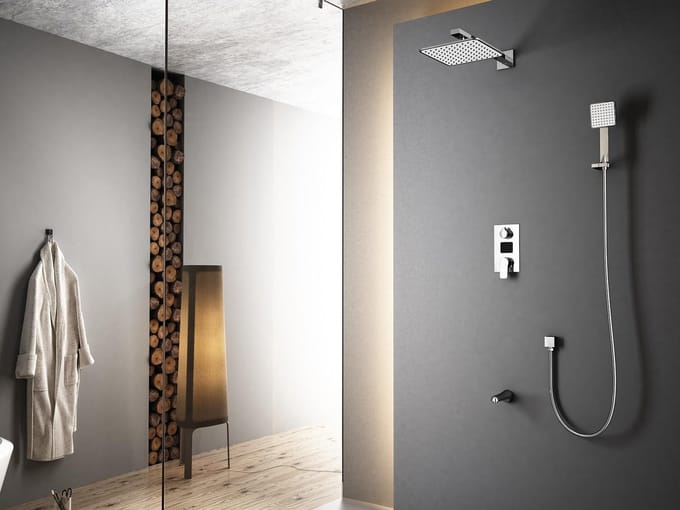 Mawialux regendoucheset - Inbouw - Digitaal display - Mengkraan - Vierkant - Chroom - Birman