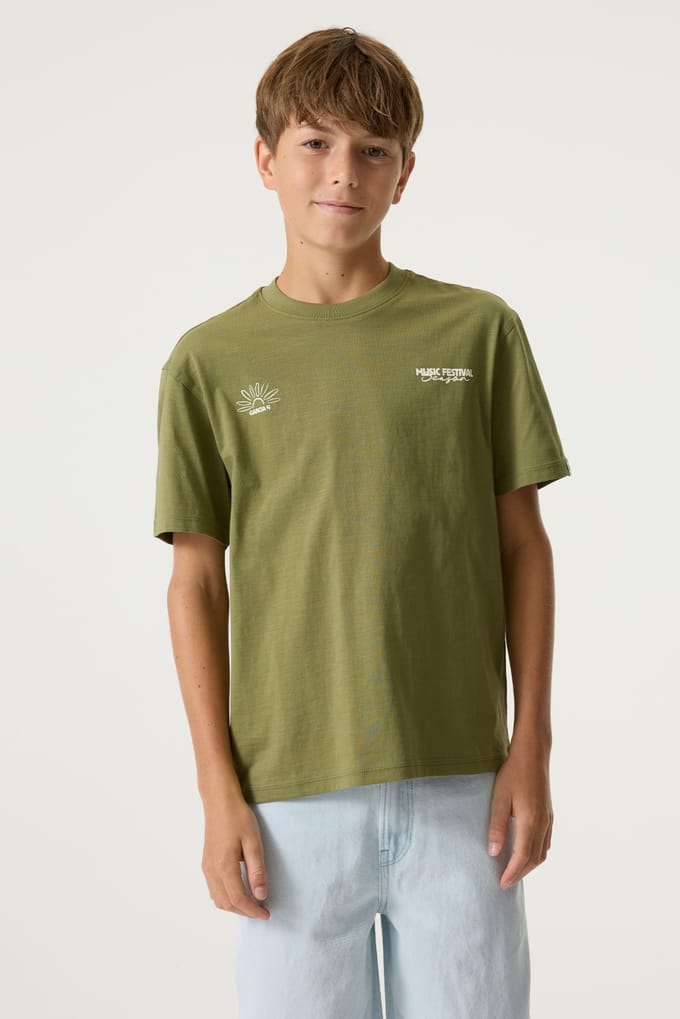 T-shirt met print op de borst en rug kind Garcia