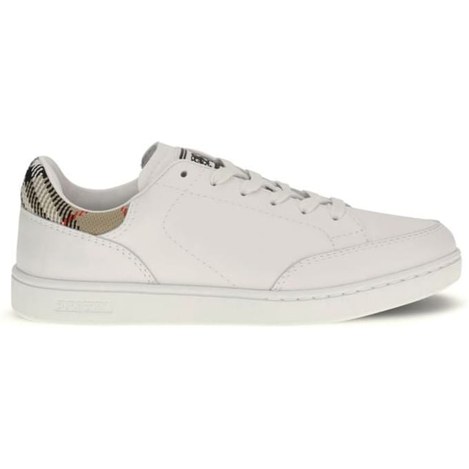 Burberry Witte Kalfskin Bos Taurus Lage Sneakers