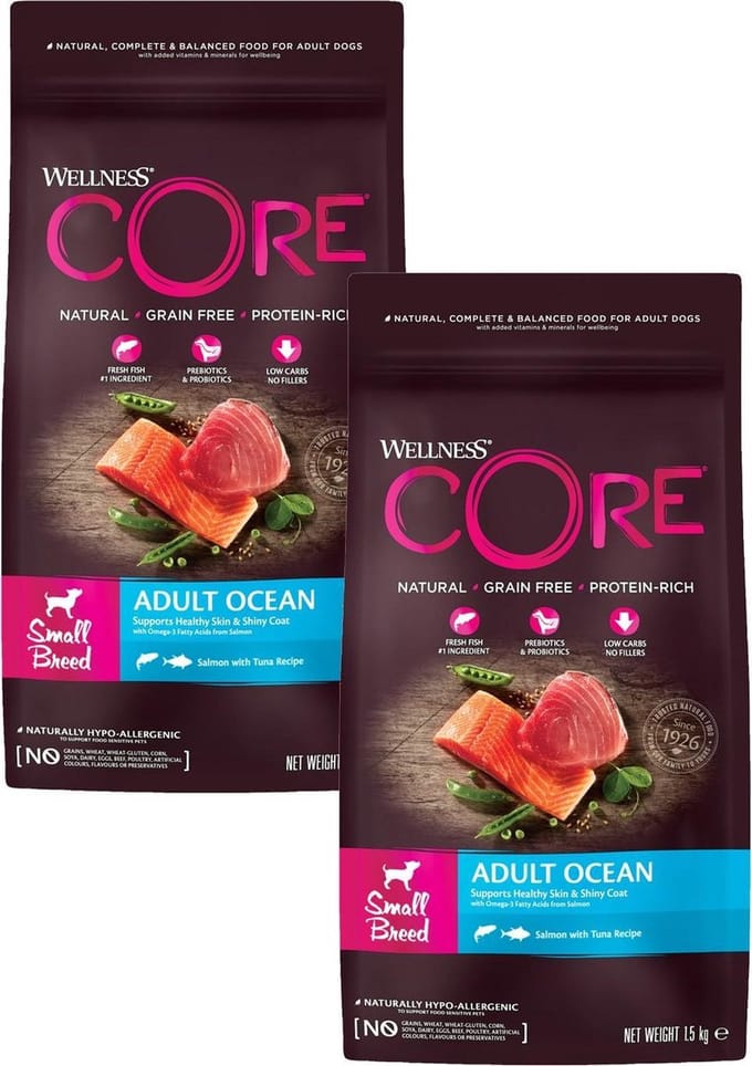 Wellness Core Grain Free Dog Small Breed 1.5 kg - Hondenvoer - 2 x Zalm