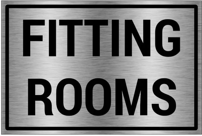 Fitting rooms bord - gecoat brushed aluminium - grijs zwart | 45 x 30 cm