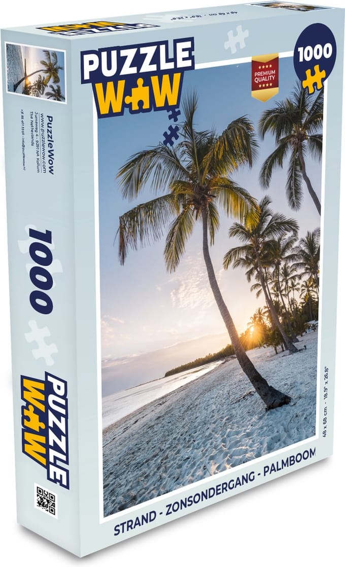 Puzzel Strand - Zonsondergang - Palmboom - Legpuzzel - Puzzel 1000 stukjes volwassenen