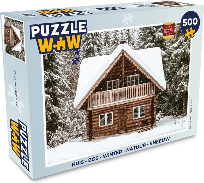 Puzzel Huis - Bos - Winter - Natuur - Sneeuw - Legpuzzel - Puzzel 500 stukjes