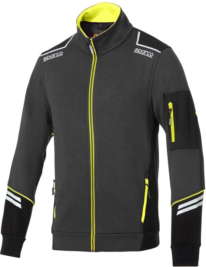Sparco Full Zip Tech Alabama Vest - Zwart — Geel