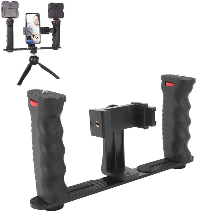 Allecto - Smartphone Video-installatie - Telefoonstabilisator - Voorkom handschudden - Aluminium - Videostabilisatorgreep - Geschikt voor smartphon...