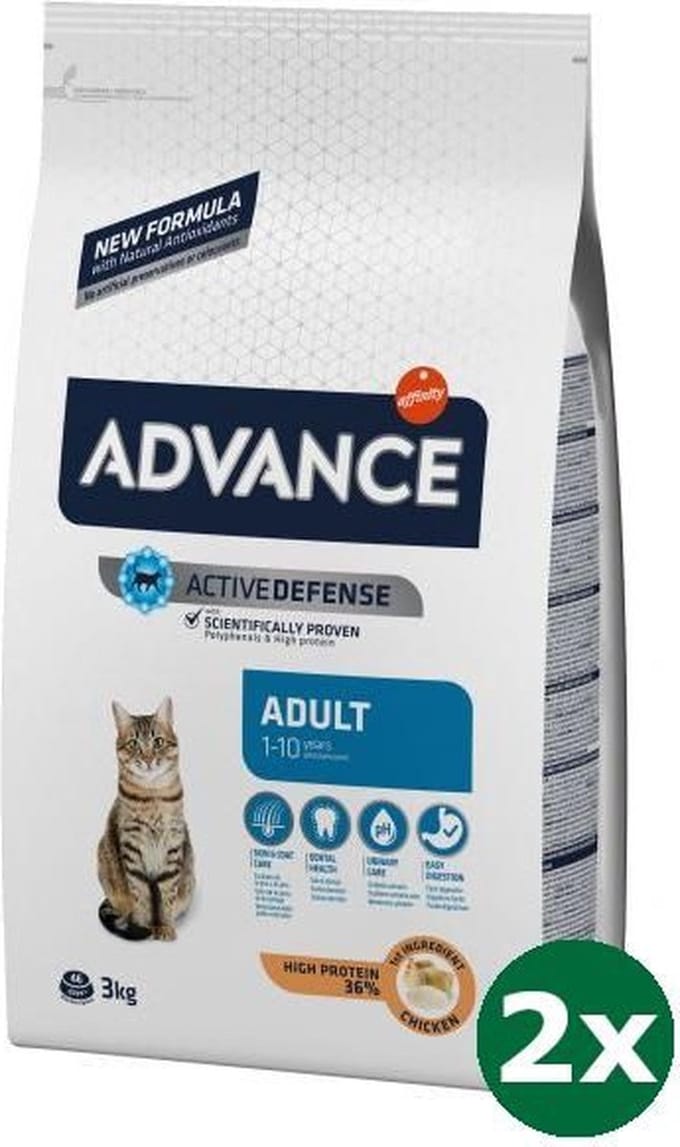 Advance cat adult chicken / rice kattenvoer 2x 3 kg