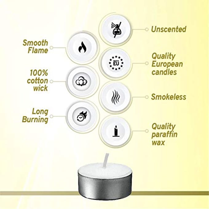 Ivyline bolsius Tea Lights Paraffin Wax Pack of 40