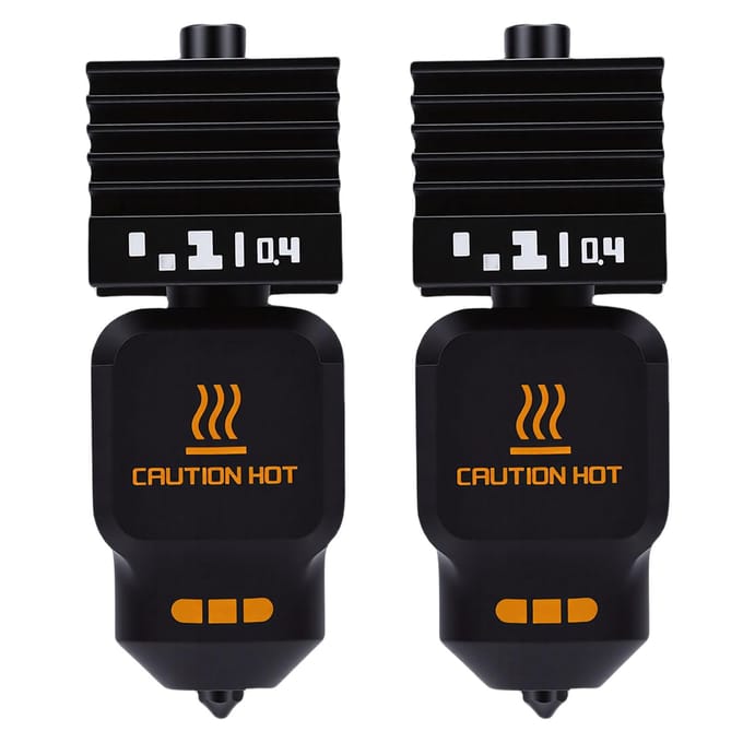 2 STKS Hot End Geschikt voor Bambu Lab H2S 3D-printer 0,4 mm Mondstuk Hotend Kit met 4 Siliconen Hulzen black