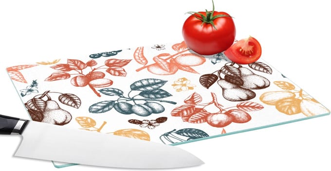 Glazen Snijplank - 28x20 - Fruit - Vintage - Boom - Design - Snijplanken Glas